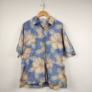 Cooke Street Honolulu Hawaiian Shirt XL 100% Cotton Aloha Floral Button Down USA